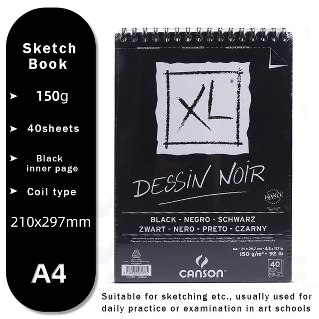 CANSON Art Painting Book 16K/8K/A4/A3 for Sketch/Marker/Acrylic/Watercolor/Pencil/Toner Stick Book Kraft Paper Book XL Series