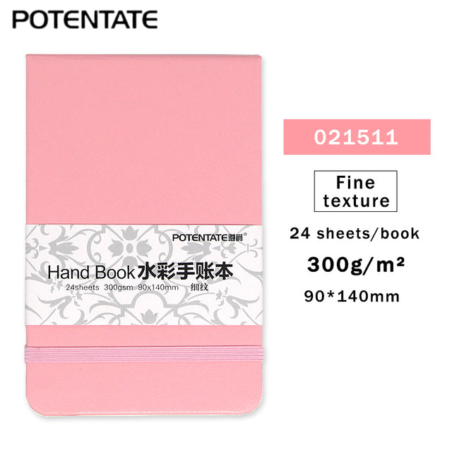 POTENTATE 300gsm 24 Sheets Watercolor Hand Account Book/Pad/Paper Sketch Notebook Water Color Handbook Art Drawing Book/Paper