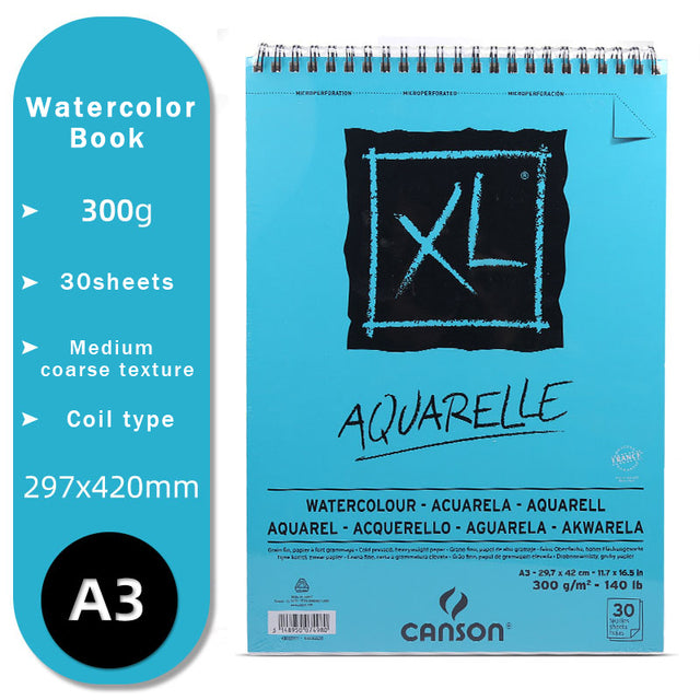 CANSON Art Painting Book 16K/8K/A4/A3 for Sketch/Marker/Acrylic/Watercolor/Pencil/Toner Stick Book Kraft Paper Book XL Series
