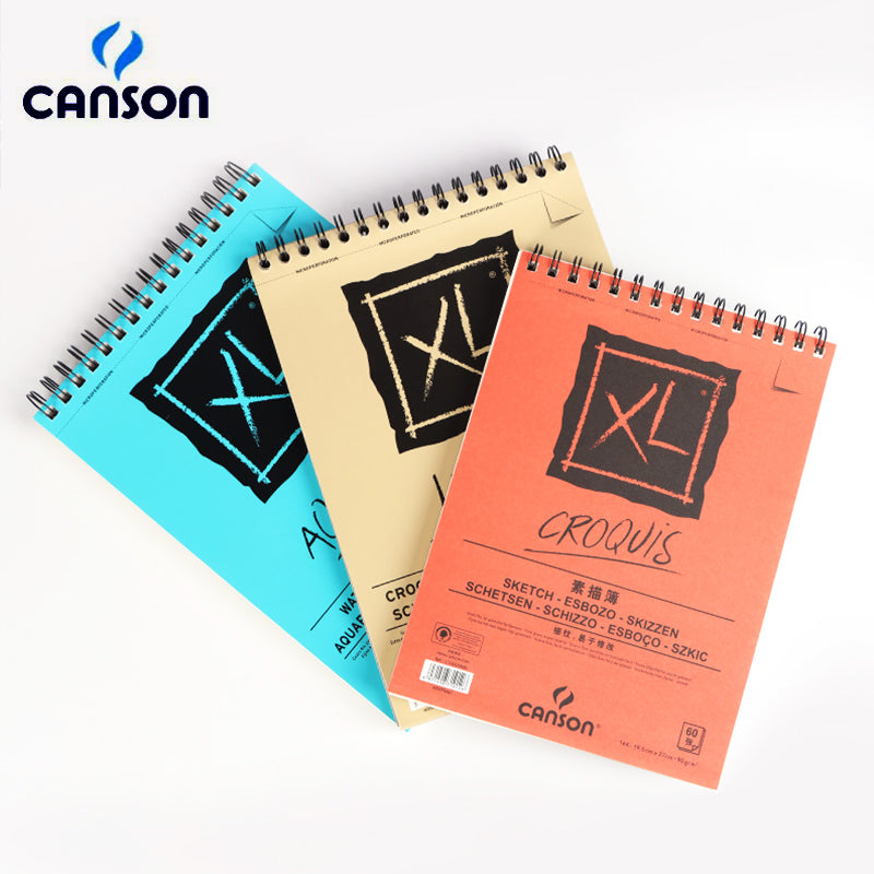 CANSON Art Painting Book 16K/8K/A4/A3 for Sketch/Marker/Acrylic/Watercolor/Pencil/Toner Stick Book Kraft Paper Book XL Series