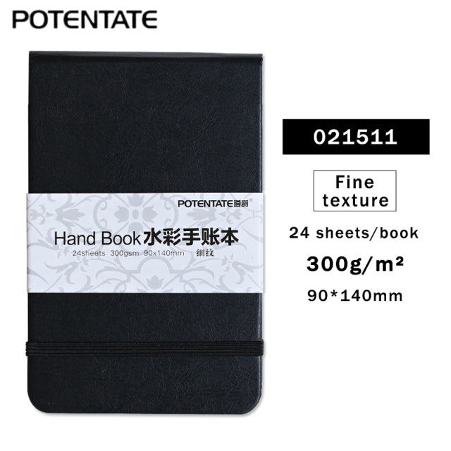POTENTATE 300gsm 24 Sheets Watercolor Hand Account Book/Pad/Paper Sketch Notebook Water Color Handbook Art Drawing Book/Paper