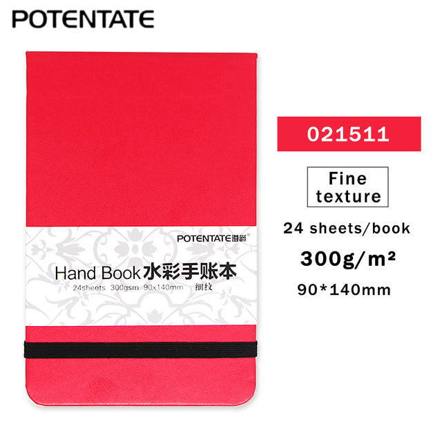 POTENTATE 300gsm 24 Sheets Watercolor Hand Account Book/Pad/Paper Sketch Notebook Water Color Handbook Art Drawing Book/Paper