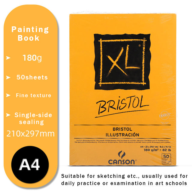 CANSON Art Painting Book 16K/8K/A4/A3 for Sketch/Marker/Acrylic/Watercolor/Pencil/Toner Stick Book Kraft Paper Book XL Series
