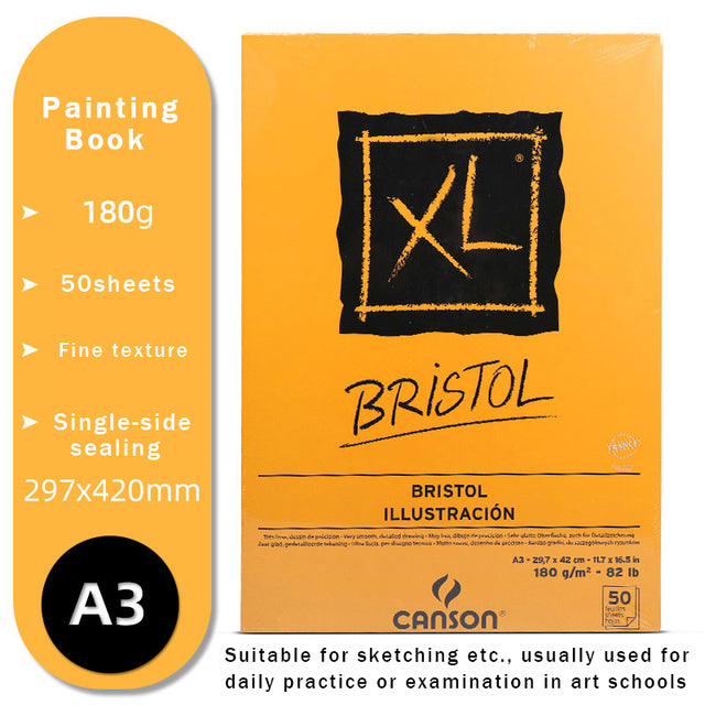 CANSON Art Painting Book 16K/8K/A4/A3 for Sketch/Marker/Acrylic/Watercolor/Pencil/Toner Stick Book Kraft Paper Book XL Series