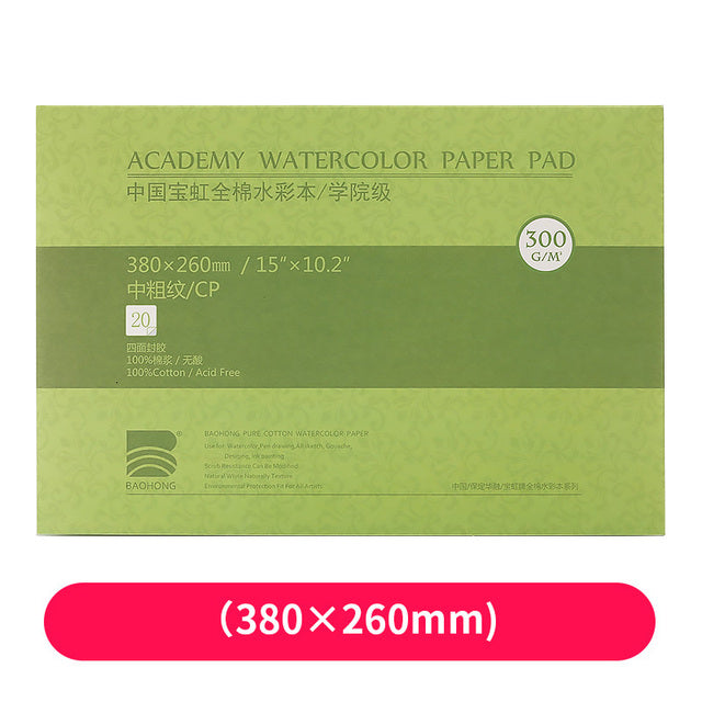 Barteen 100% Cotton Watercolor Paper, 20 Sheets  Watercolorblock, additional sizes