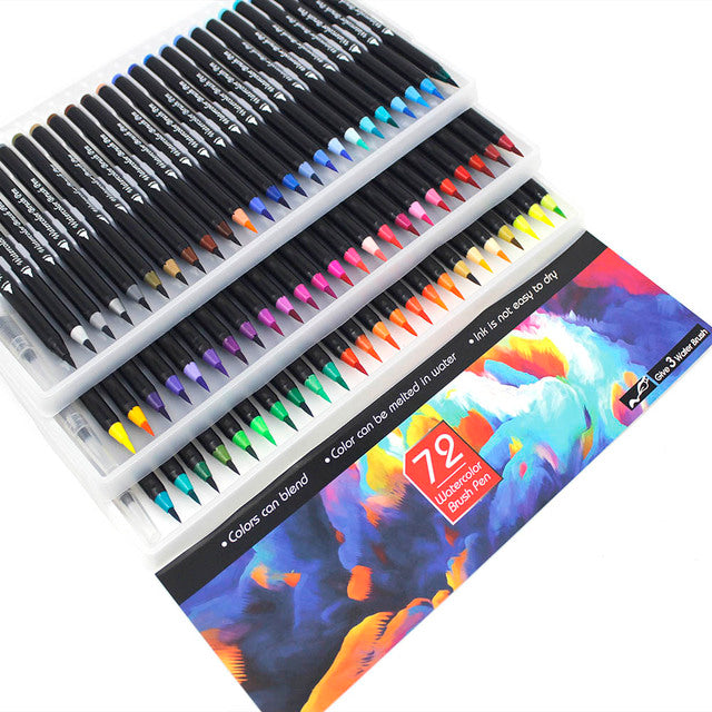 Color Pens Washable Art Markers Watercolor Fine Tip Pen With 12,24