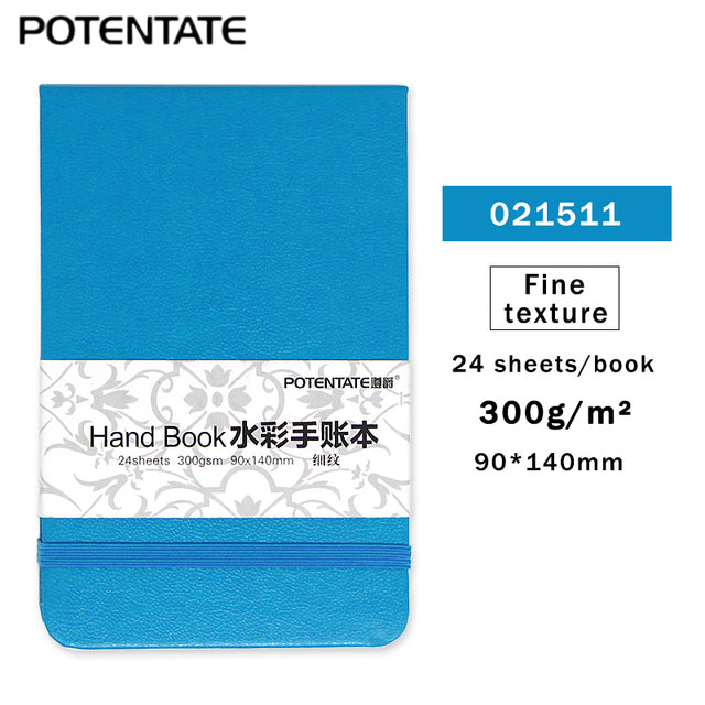 POTENTATE 300gsm 24 Sheets Watercolor Hand Account Book/Pad/Paper Sketch Notebook Water Color Handbook Art Drawing Book/Paper