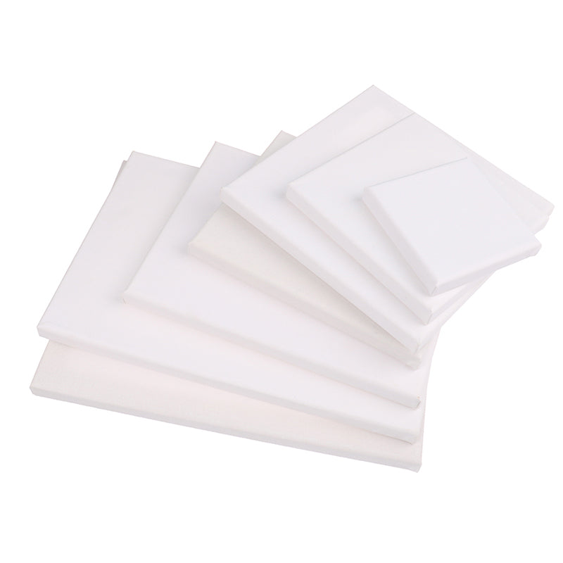 Square Artist Canvas, Wood Frame, Primed (White). For use with oils, acrylics, ink, etc.