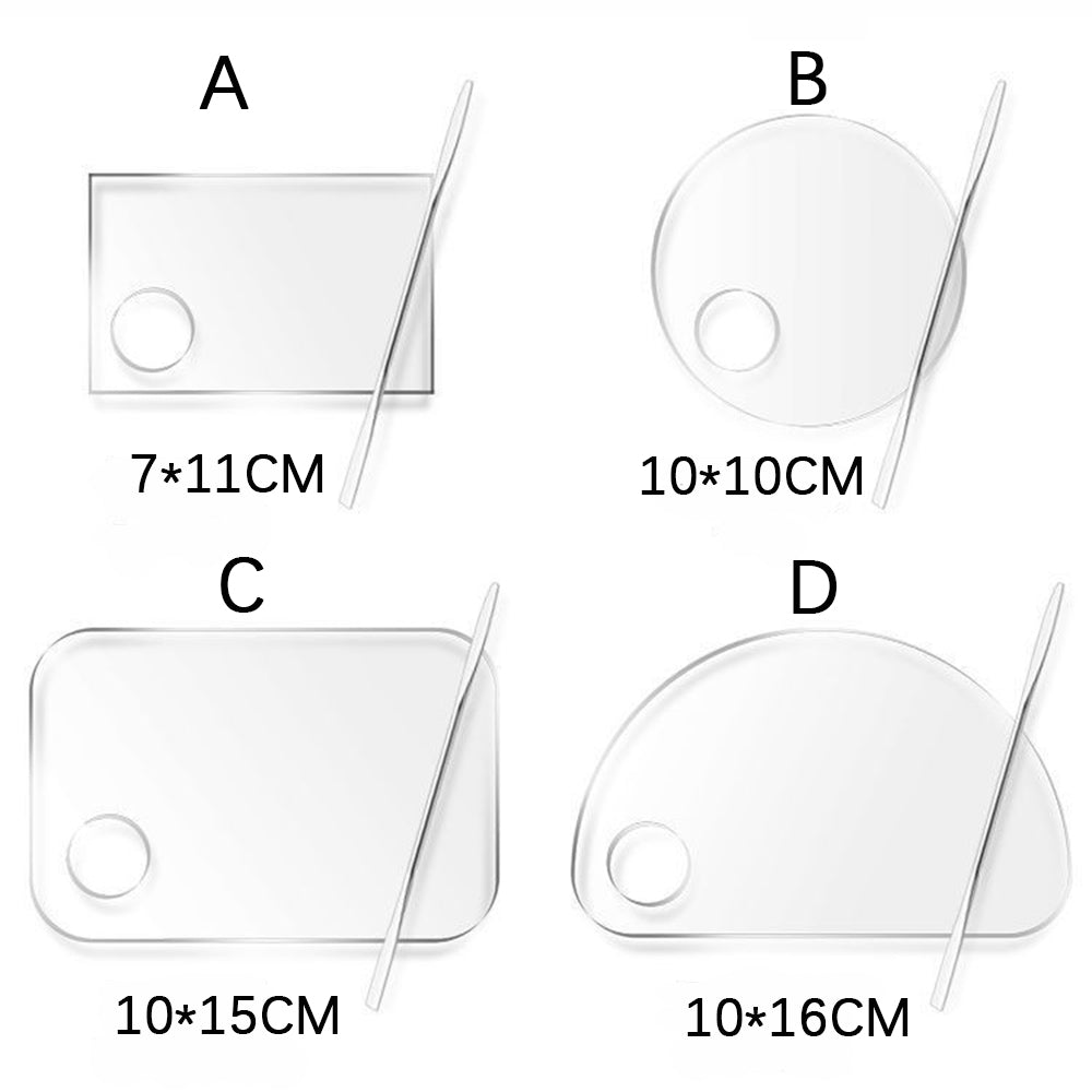 Transparent Acrylic Palette for Watercolor, Oil Paint, Acrylics