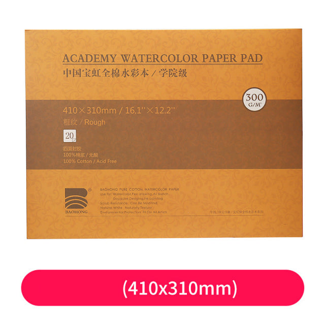 Barteen 100% Cotton Watercolor Paper, 20 Sheets  Watercolorblock, additional sizes