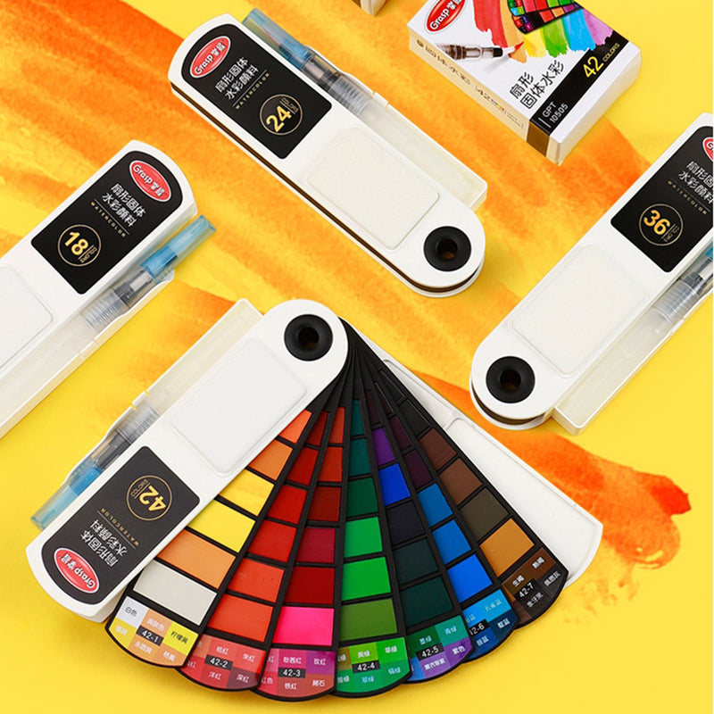 Professional Watercolors Set 24/36 Colors Pigment for Watercolor Painting  With Paint Brush&Watercolor Paper Painting Set