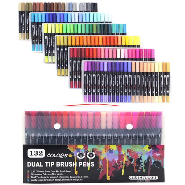 Double Brush Markers, Artist Fine Line Pens And Brush Tips, With