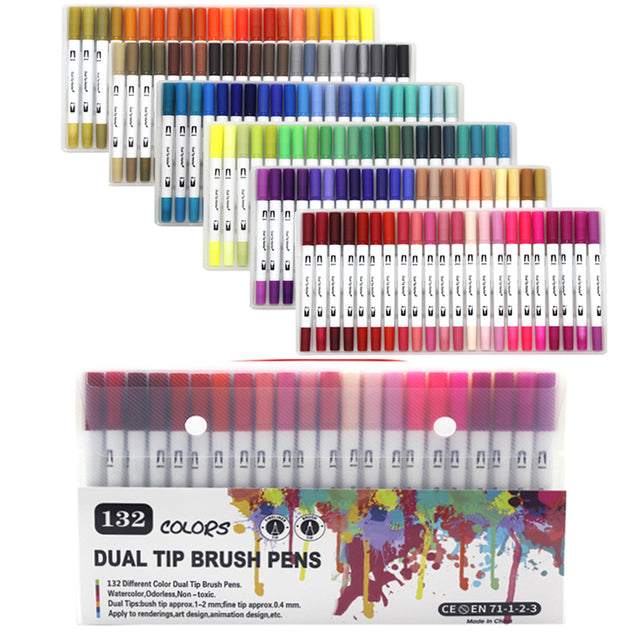 KEMYR Dual Brush Marker Pens 80 Colors Art Markers Set Fine Tip and Brush  Tip