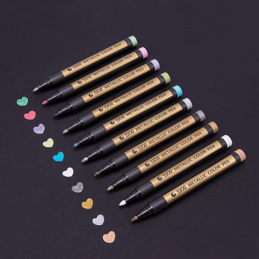 10 Colors Fine Metallic Markers