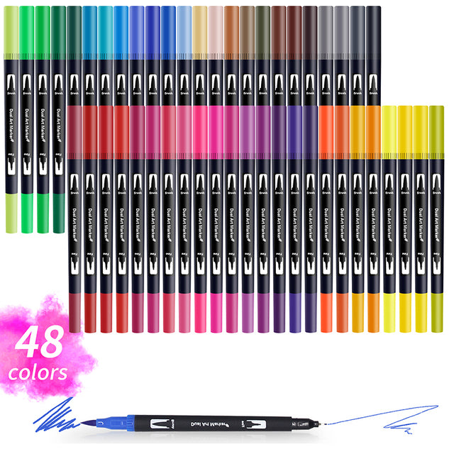 KEMYR Dual Brush Marker Pens 80 Colors Art Markers Set Fine Tip and Brush  Tip