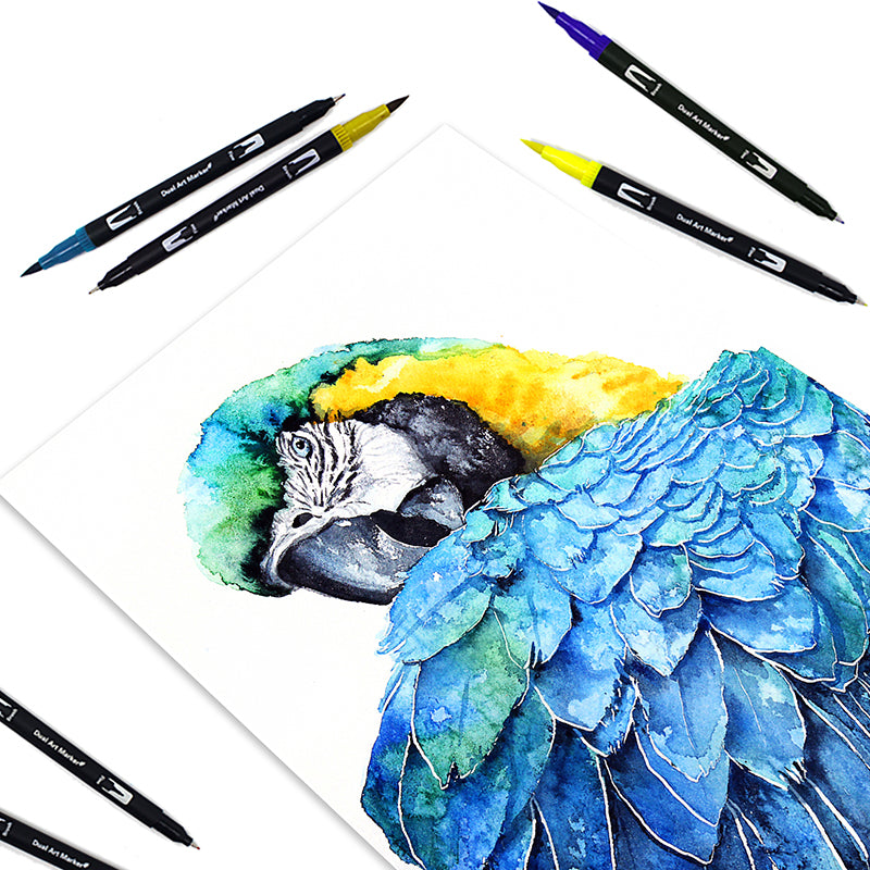 72 Colors Dual Tips Brush Drawing Pens Watercolor Art Markers Set