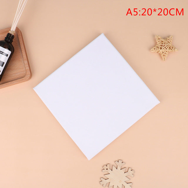 Square Artist Canvas, Wood Frame, Primed (White). For use with oils, acrylics, ink, etc.